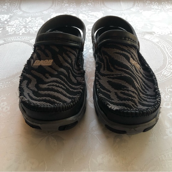 Boji Sandals Women’s Size 41(US-10) Gray/Black Zebra Mules Clogs Rubber Shoes - Picture 16 of 16